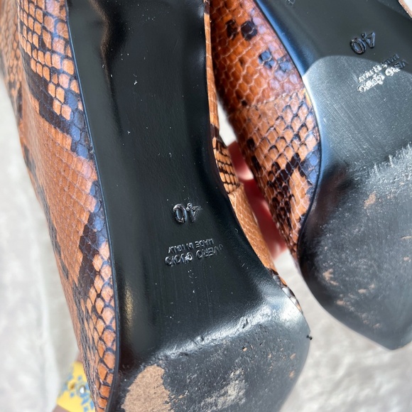 Luca Valentini Made in Italy Brown Camel Reptile OTK Over The Knee Boots 40 - Picture 11 of 17